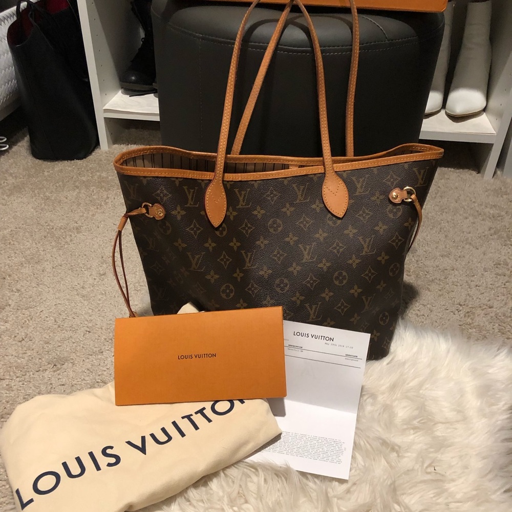 💯 Authentic Louis Vuitton Neverfull MM Momogram